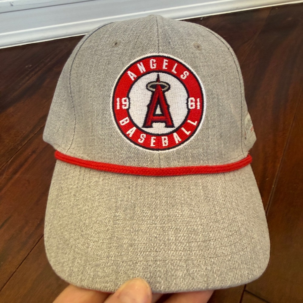 LA Angels Baseball Snapback Hat Gray Red Rope Cap MLB Promo One Size Adjustable